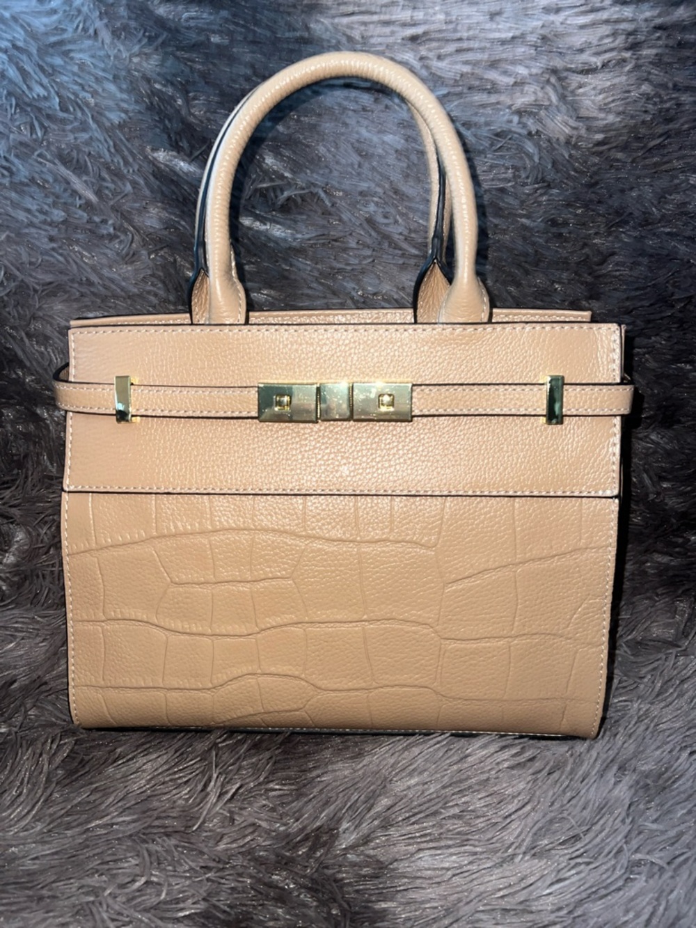 Textured Pattern Convertible Satchel Bag - Picture 2 of 10